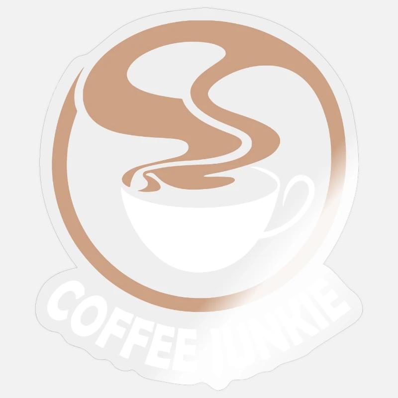 Kaffee Junkie - Sticker Größe S (10 x 10 cm) - Transparent glänzend