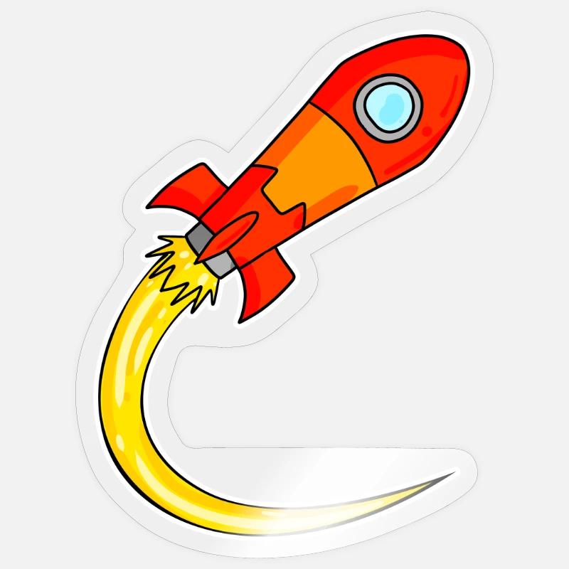 Rocket Motif - Sticker size S (10 x 10 cm) - transparent glossy