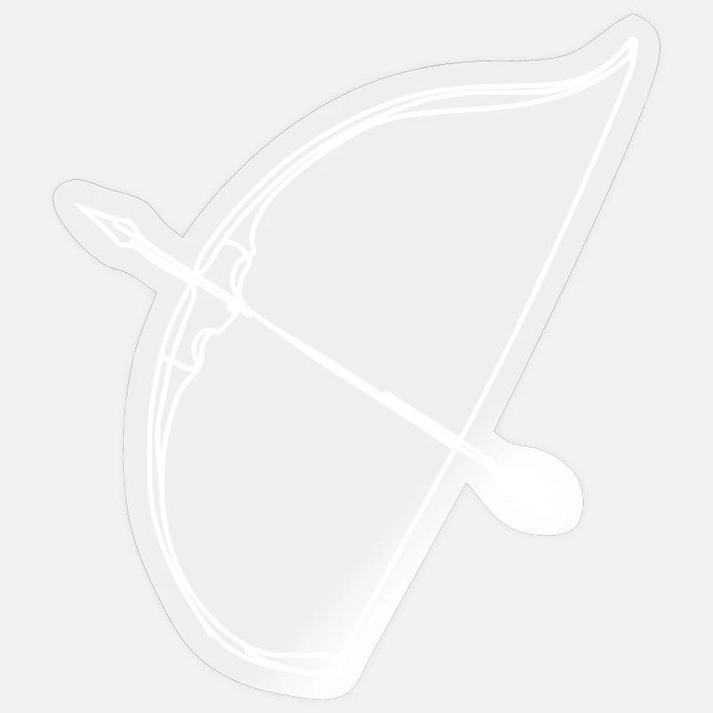 Arc et flèches - Sticker taille S (10 x 10 cm) - brillant transparent