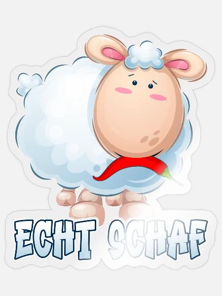 Echt Schaf Norddeutsch Lamm Schäfchen Schäfer - Sticker Größe S (10 x 10 cm) - Transparent glänzend