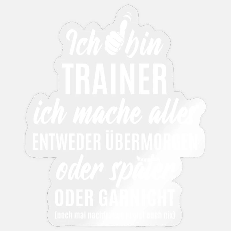 Ich bin Trainer ich mache alles später Sticker Größe S (10 x 10 cm)