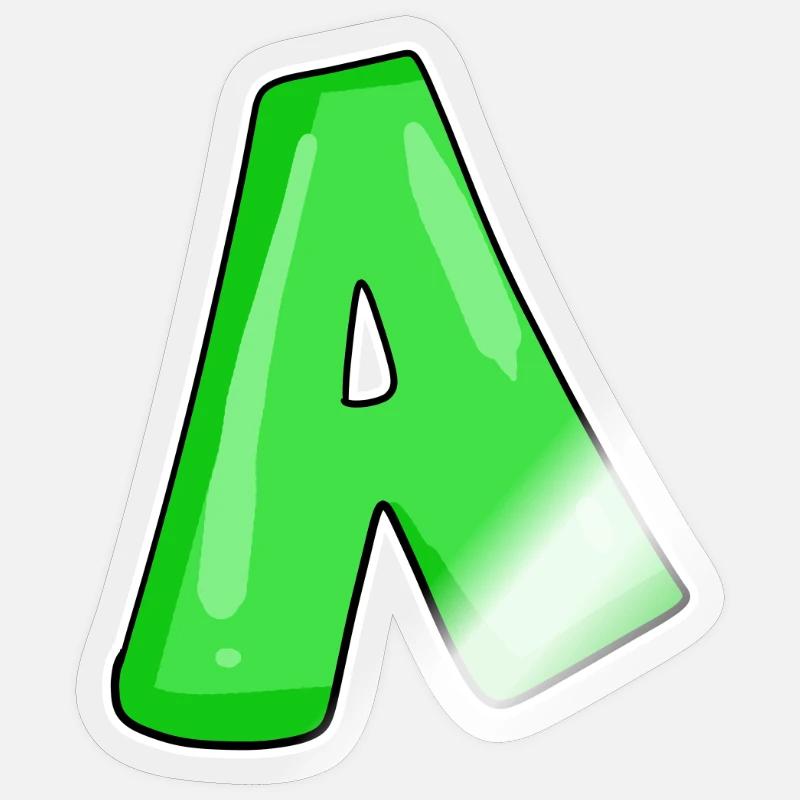 Buchstabe A Anfangsbuchstabe - Sticker Größe S (10 x 10 cm) - Transparent glänzend
