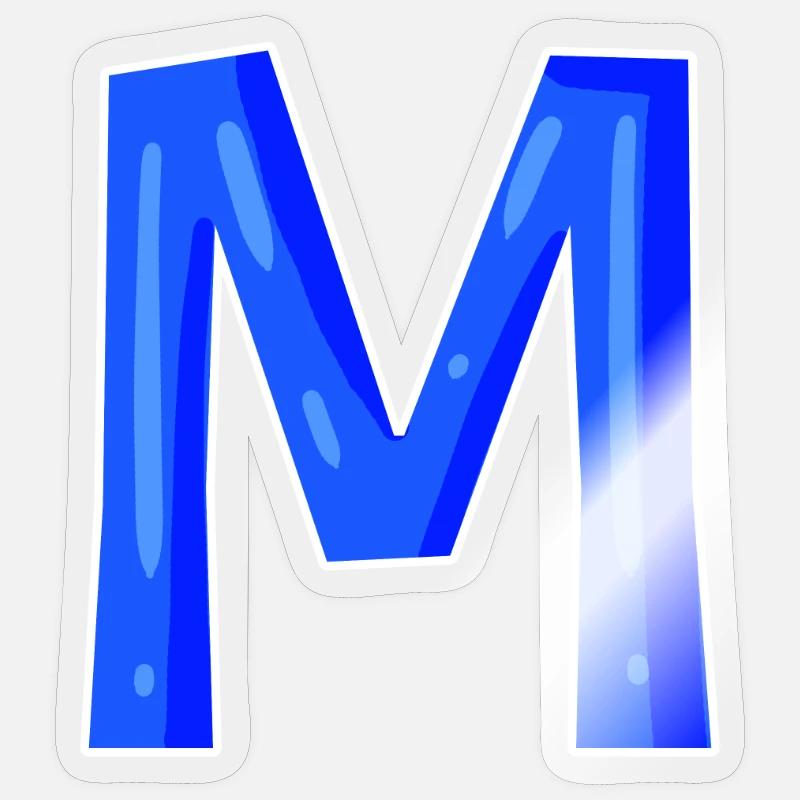 Letter M - Initial Letter M - Sticker size S (10 x 10 cm) - transparent glossy