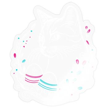 Katze Ostern Ostereier Easter Cat - Sticker Größe S (10 x 10 cm) - Transparent glänzend - Vorne