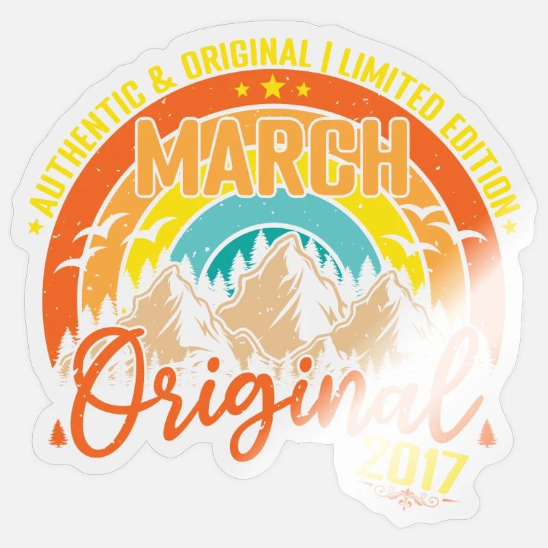 Mars 2017 Mars anniversaire 2017 Mars Originale - Sticker taille S (10 x 10 cm) - brillant transparent