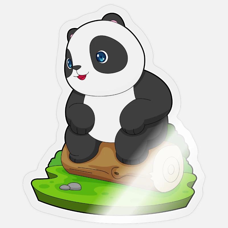 Panda Tree Trunk - Sticker size S (10 x 10 cm) - transparent glossy