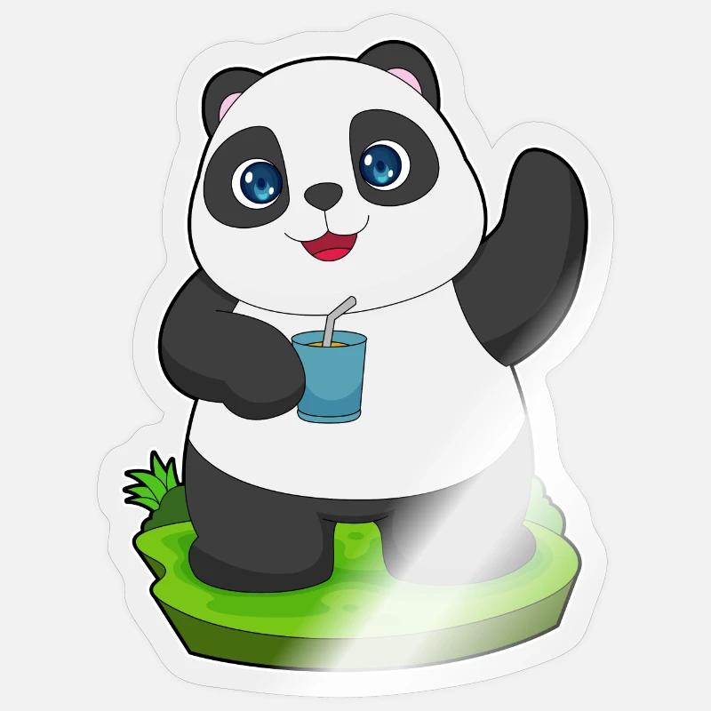 Panda Juice - Sticker size S (10 x 10 cm) - transparent glossy