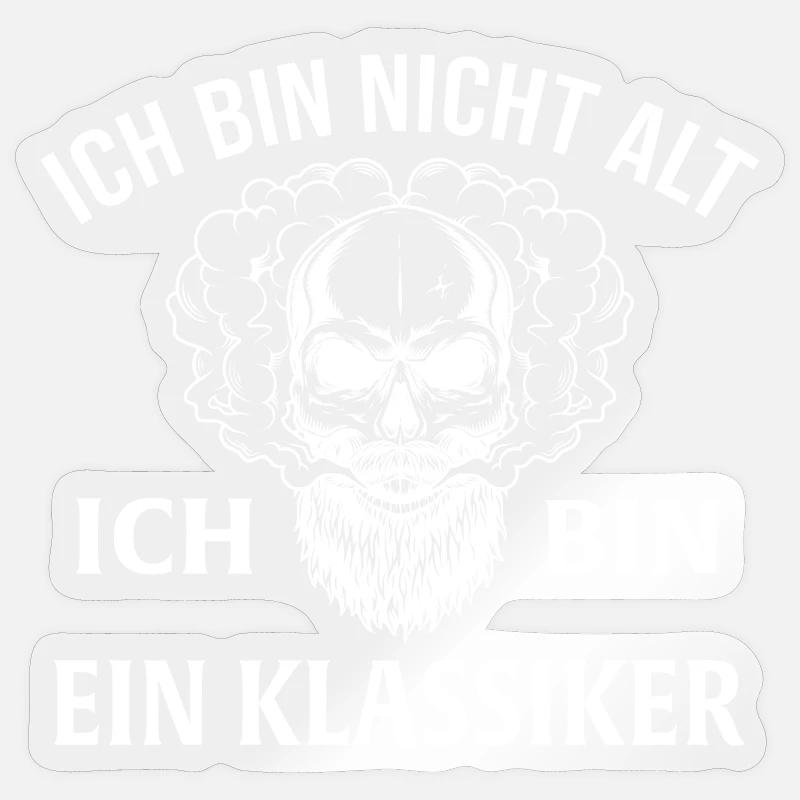 Ich bin nicht alt ich bin ein klassiker Sticker Größe S (10 x 10 cm)