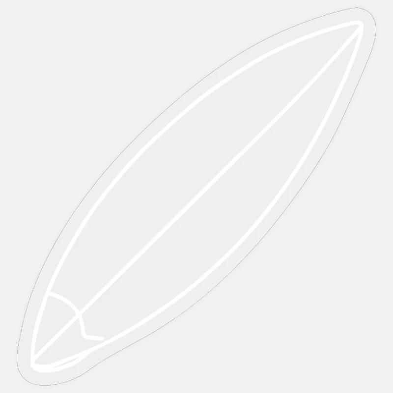 Surfboard Drawing - Sticker size S (10 x 10 cm) - transparent glossy