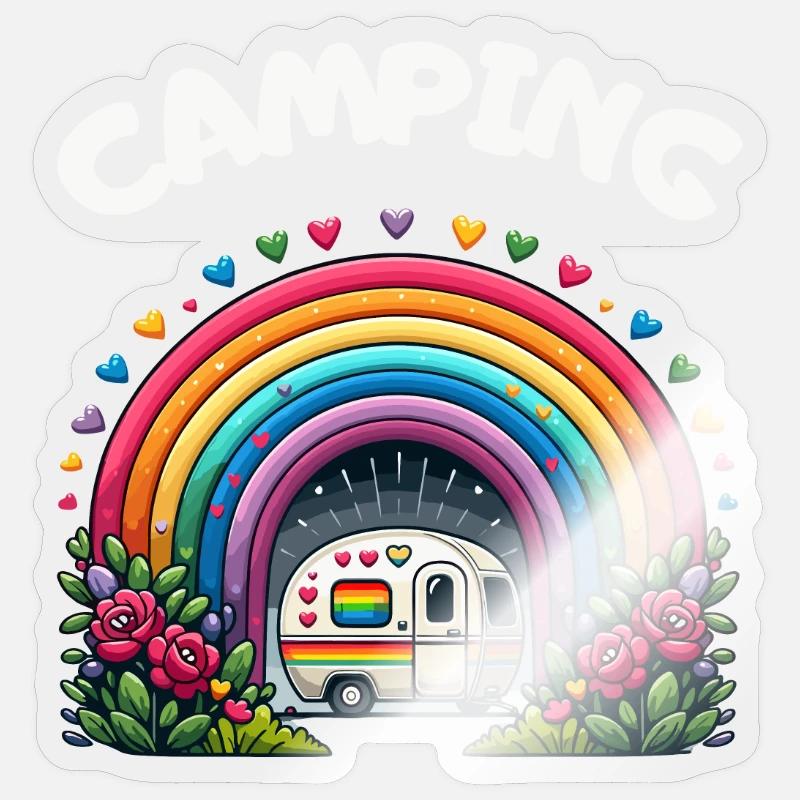 Camping Campingplatz Wohnwagen Camper Freizeit Sticker Größe S (10 x 10 cm)