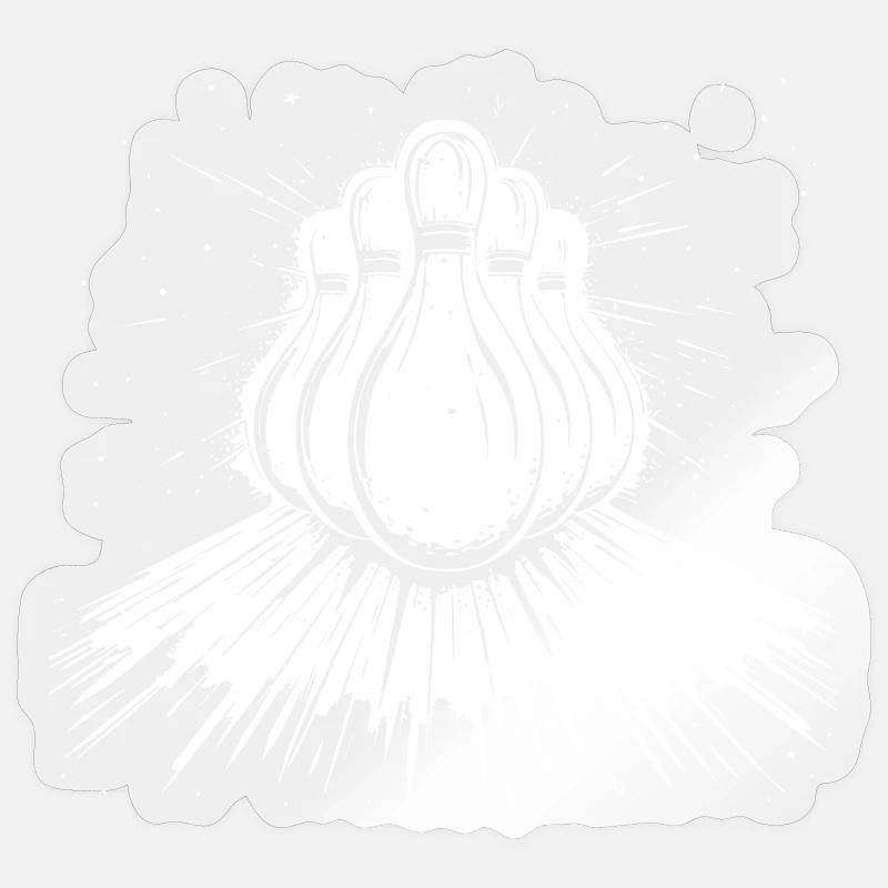 Dessin de bowling - Sticker taille S (10 x 10 cm) - brillant transparent