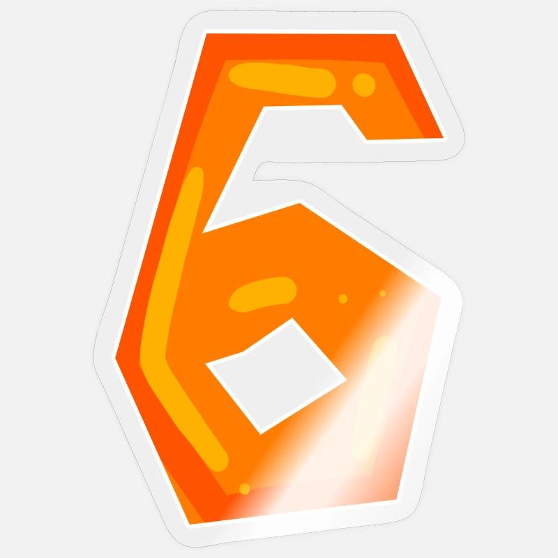 Numéro 6 Numéro - Sticker taille S (10 x 10 cm) - brillant transparent