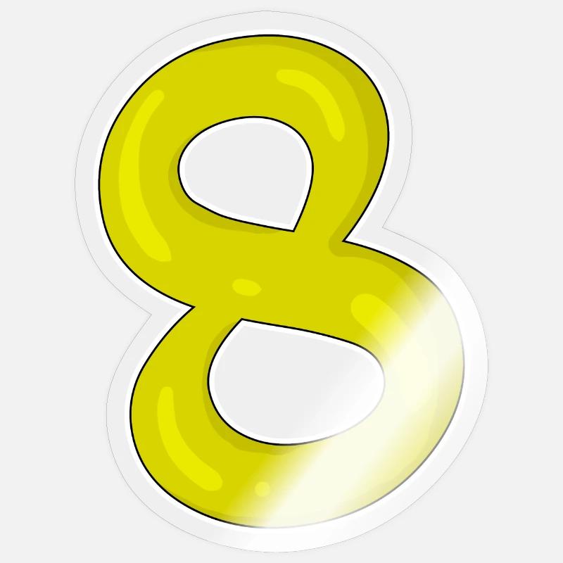 8 - Sticker Größe S (10 x 10 cm) - Transparent glänzend