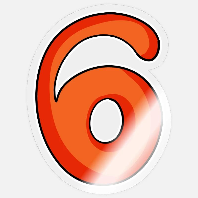 Numéro 6 Numéro - Sticker taille S (10 x 10 cm) - brillant transparent