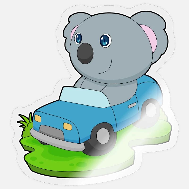 Koala Auto - Sticker Größe S (10 x 10 cm) - Transparent glänzend