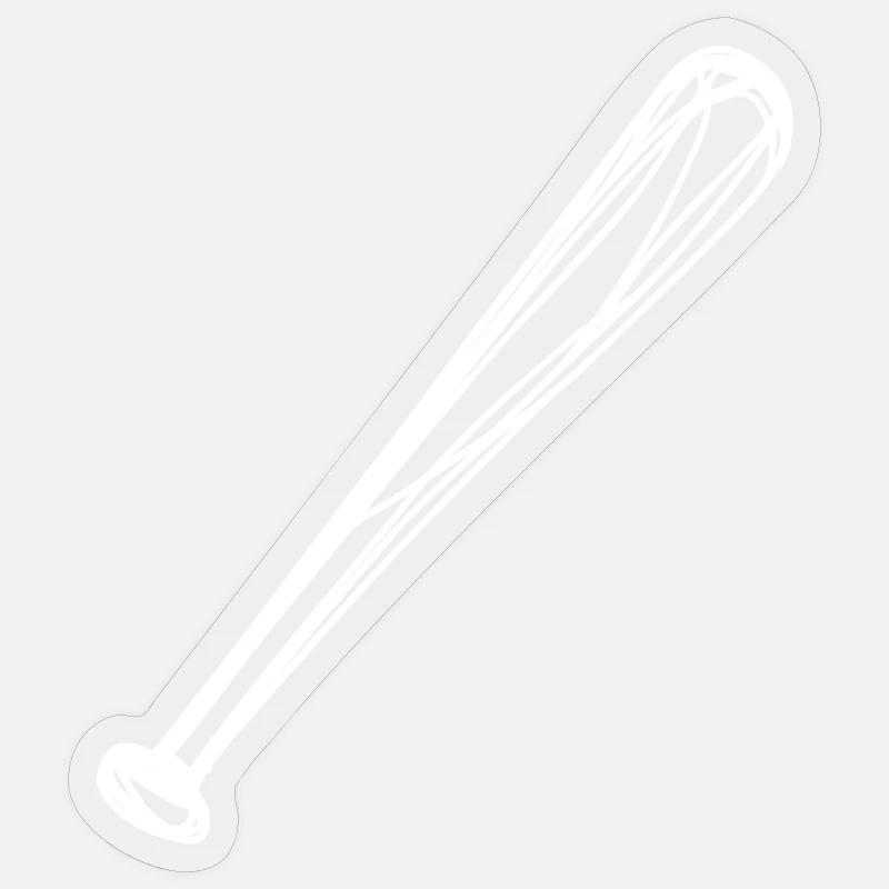 Baseball Bat Drawing - Sticker size S (10 x 10 cm) - transparent glossy