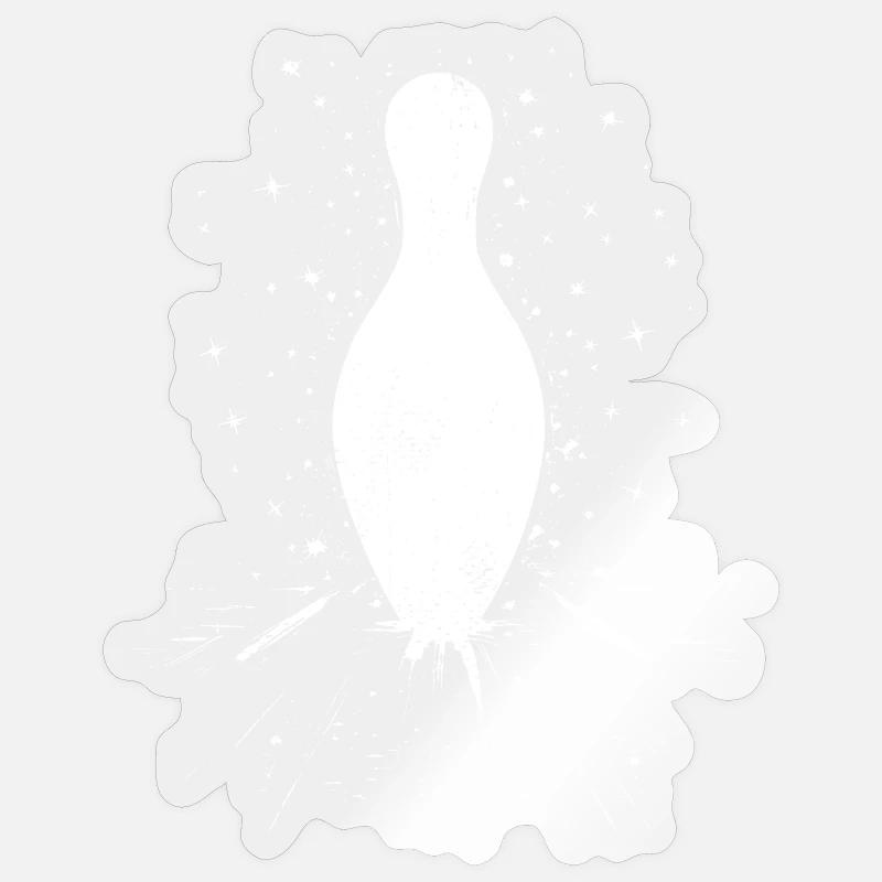Dessin de quilles de bowling - Sticker taille S (10 x 10 cm) - brillant transparent