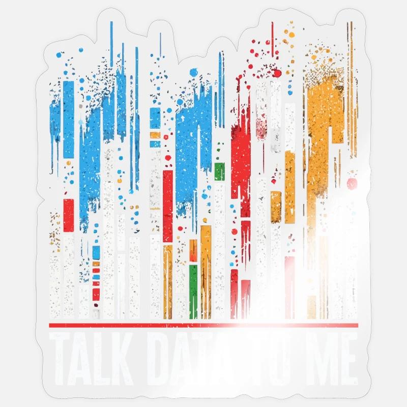Talk Data To Me - Lustiges Datenanalysten Geschenk - Sticker Größe S (10 x 10 cm) - Transparent glänzend