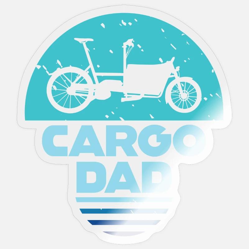 Cargo Dad Vélo Cargo Cargobike - Sticker taille S (10 x 10 cm) - brillant transparent