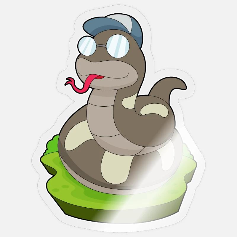 Lunettes Snake - Sticker taille S (10 x 10 cm) - brillant transparent