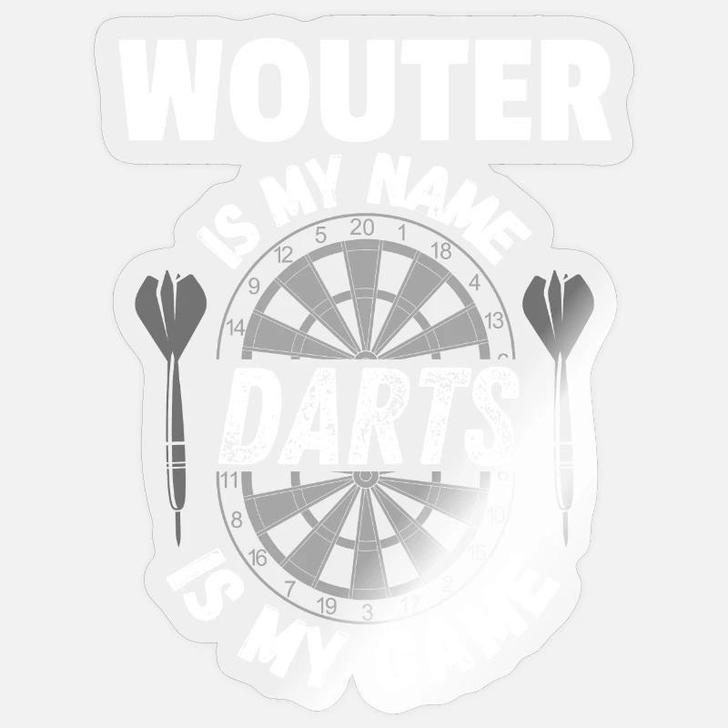 Personalised Darts merchandise for Wouter - Sticker size S (10 x 10 cm) - transparent glossy