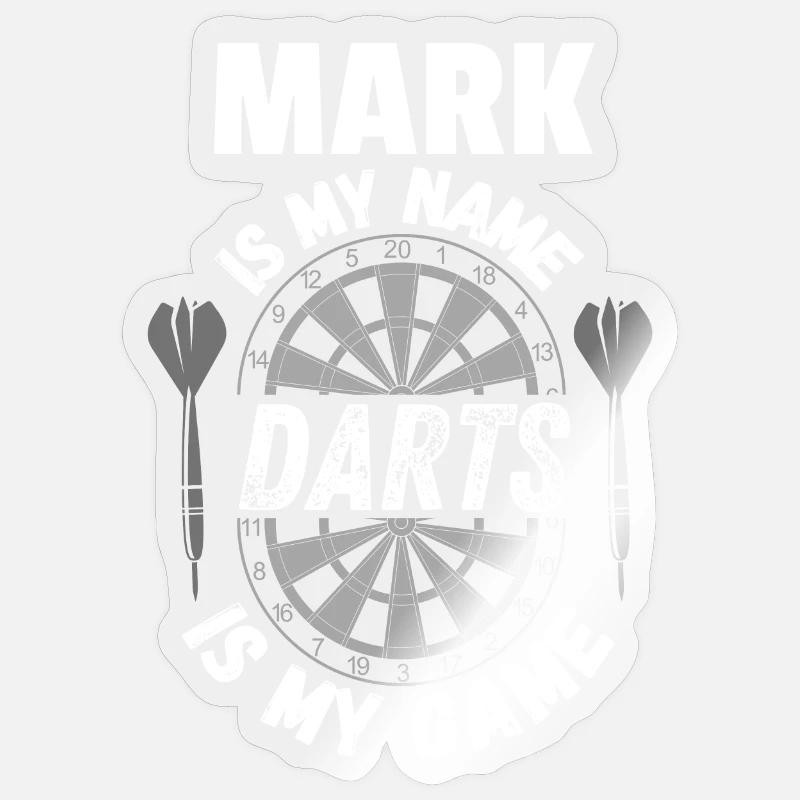 Dart merchandise by name Mark personalized Sticker size S (10 x 10 cm)