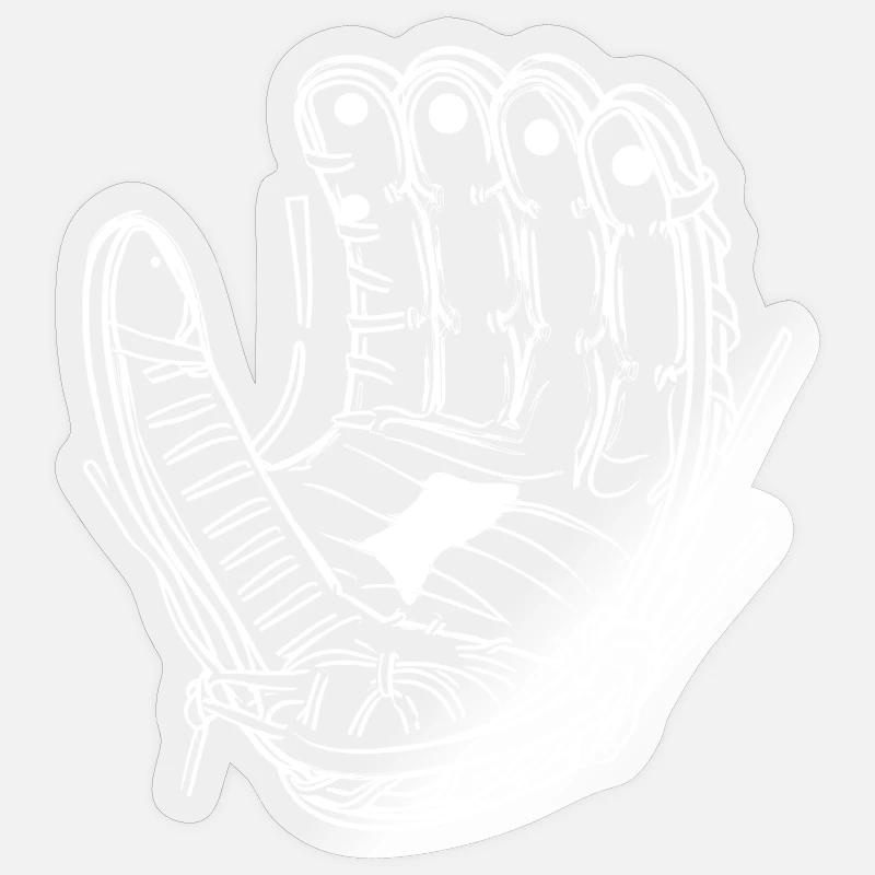 Gant de baseball - Sticker taille S (10 x 10 cm) - brillant transparent