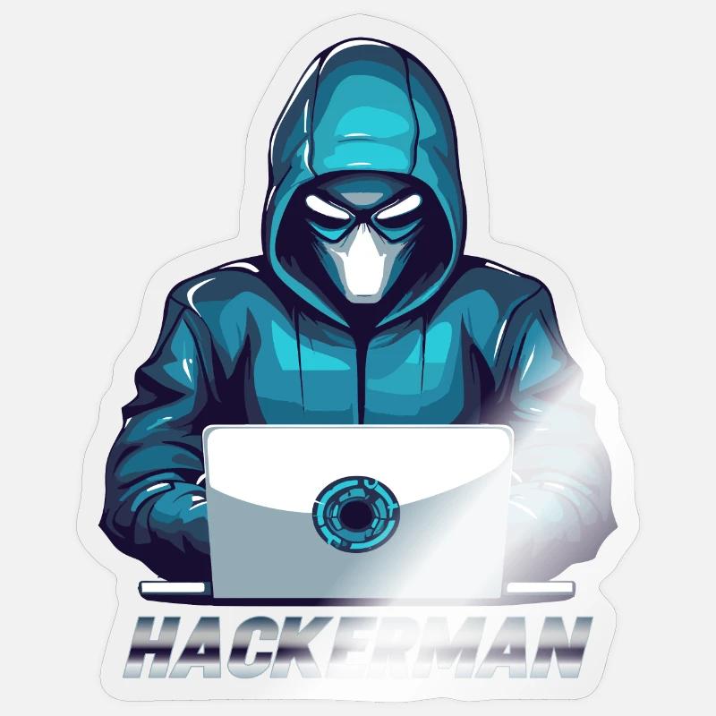 Hacker Meme Cyber Security Hacking Hackerman - Sticker Größe S (10 x 10 cm) - Transparent glänzend