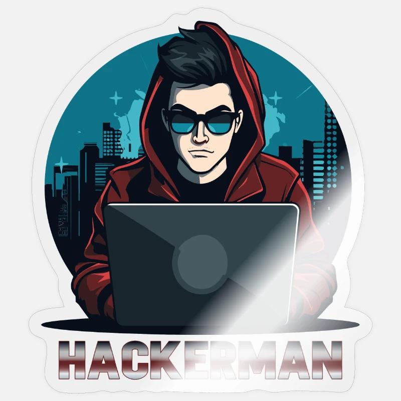 Cool Hacker Codage Spécialiste de l’informatique Hackerman Sticker taille S (10 x 10 cm)