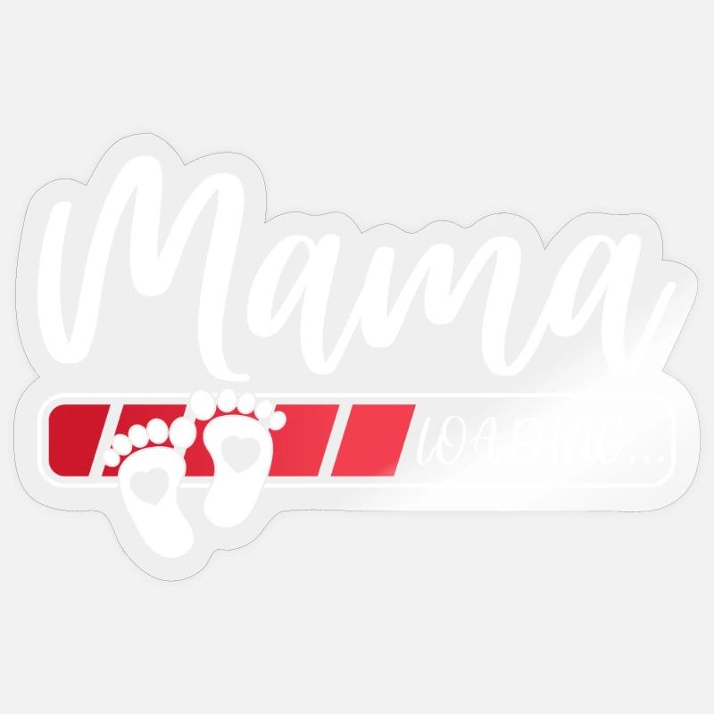 Bald Mama Schwangerschaft Werdende Mama Loading Sticker Größe S (10 x 10 cm)