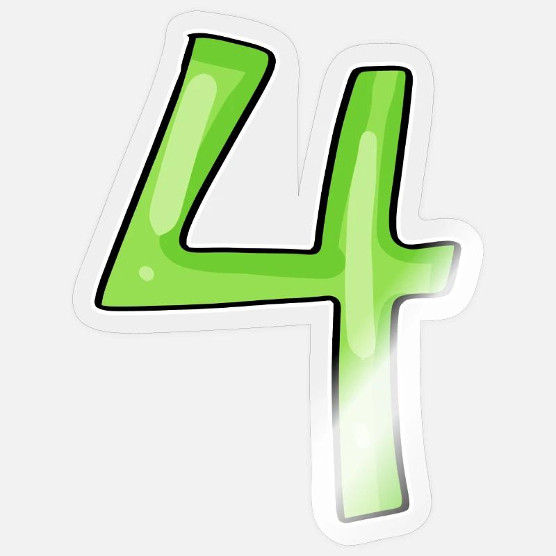 4 - Quatre Vert - Sticker taille S (10 x 10 cm) - brillant transparent