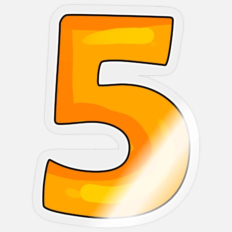 Numéro 5 Numéro - Sticker taille S (10 x 10 cm) - brillant transparent