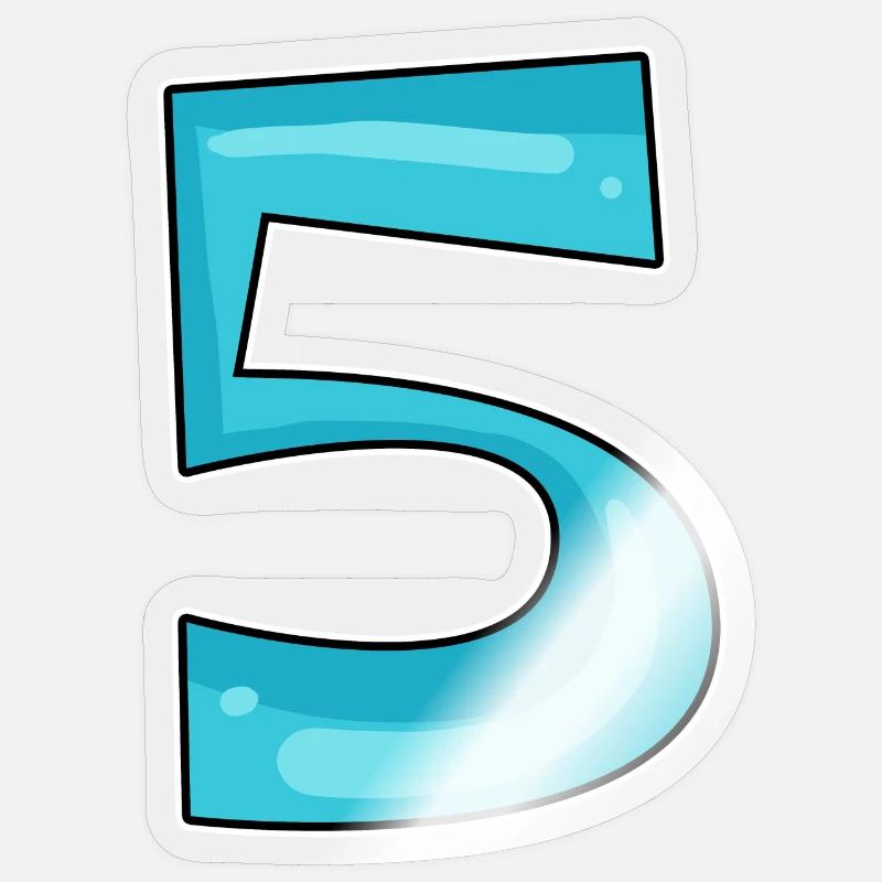 Numéro 5 Numéro - Sticker taille S (10 x 10 cm) - brillant transparent