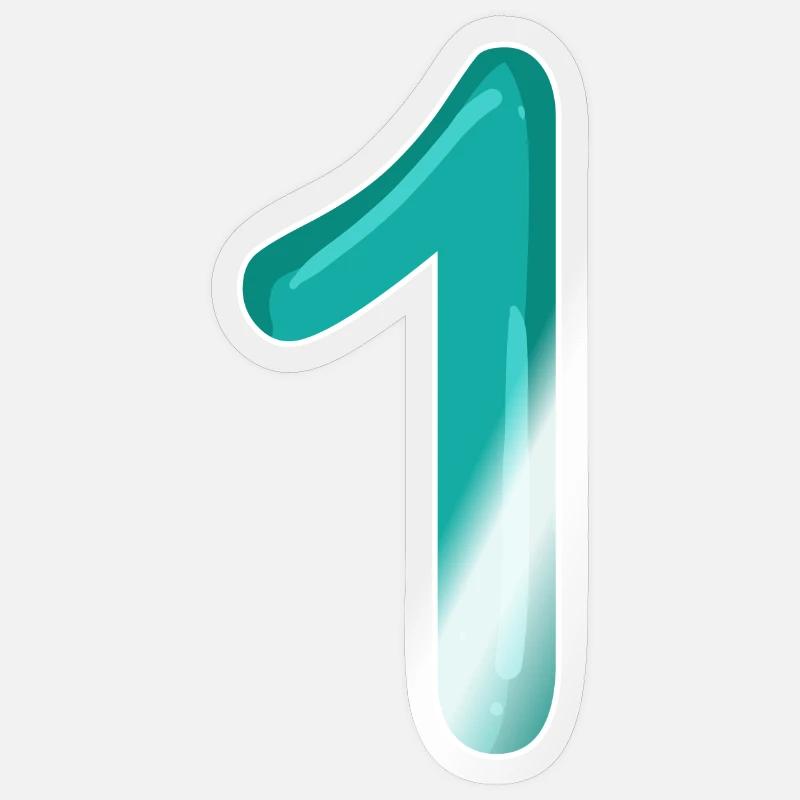 Numéro 1 - Sticker taille S (10 x 10 cm) - brillant transparent