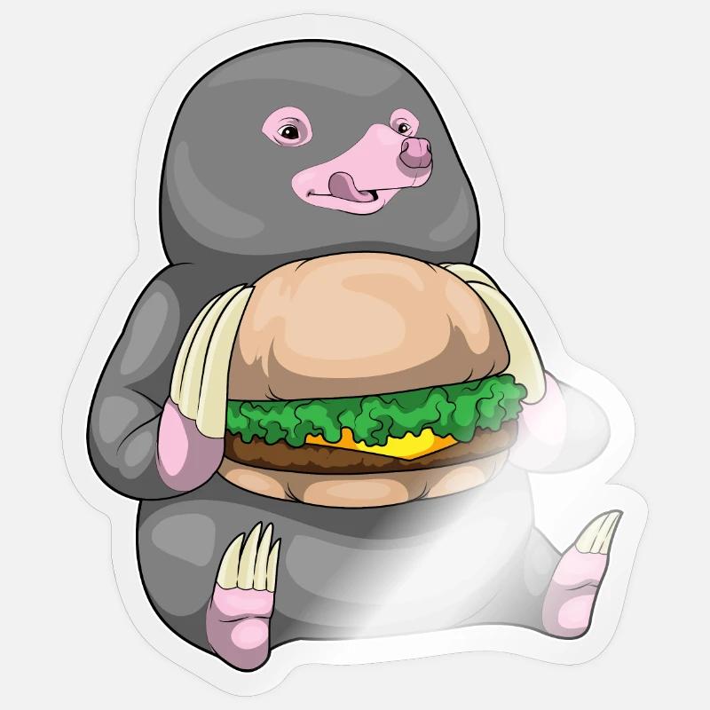 Mole Cheeseburger - Sticker size S (10 x 10 cm) - transparent glossy