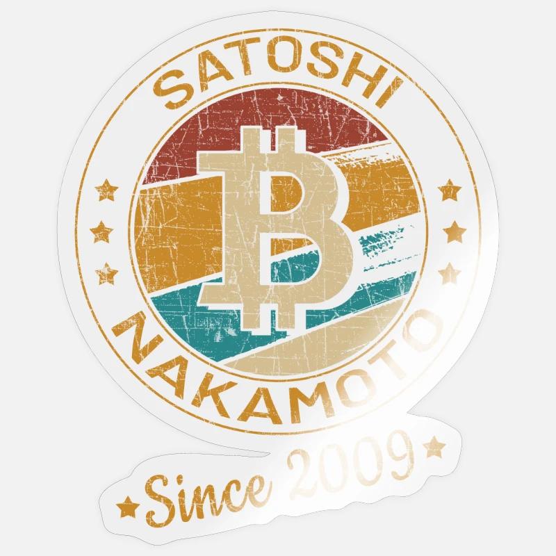 Bitcoin Kryptowährung Satoshi Nakamoto since 2009 Sticker Größe S (10 x 10 cm)