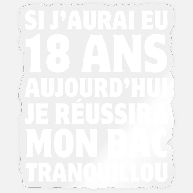 baccalauréat, bac, diplôme, bachelier - Sticker taille S (10 x 10 cm) - brillant transparent
