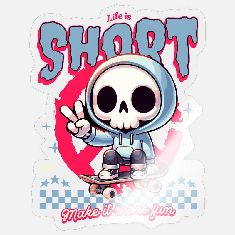 Life is short Make it more fun - Sticker Größe S (10 x 10 cm) - Transparent glänzend
