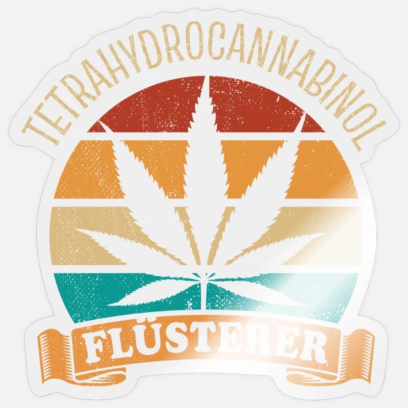 THC Flüsterer - Tetrahydrocannabinol - Cannabis Sticker Größe S (10 x 10 cm)