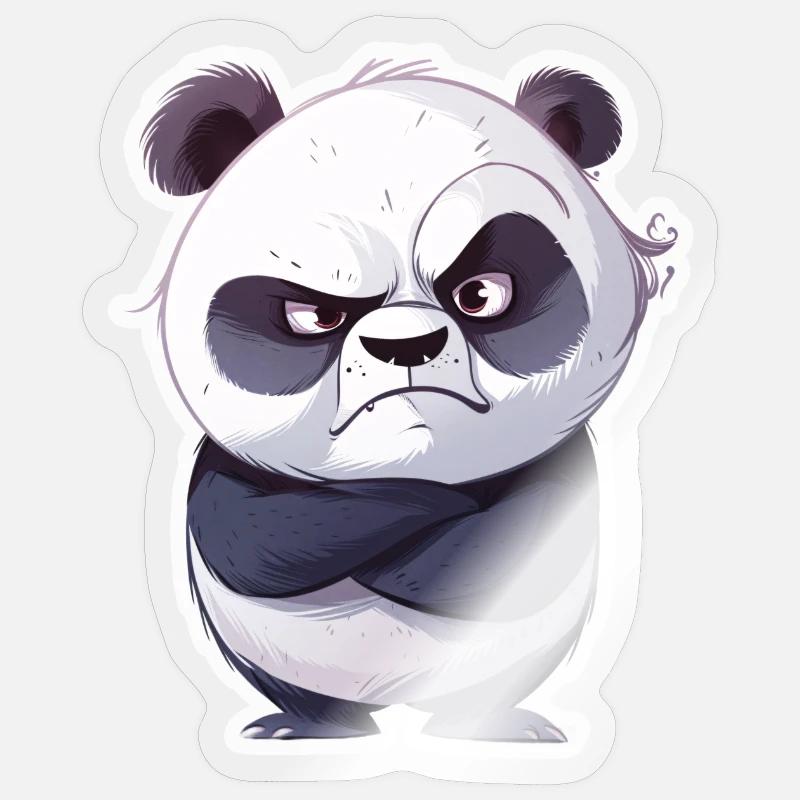 Panda offensé pris Sticker taille S (10 x 10 cm)