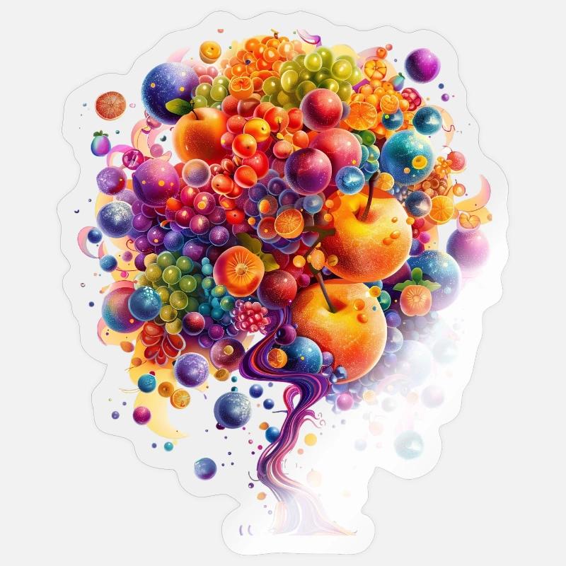 Bunte Weltenbaum Explosion - Sticker Größe S (10 x 10 cm) - Transparent glänzend