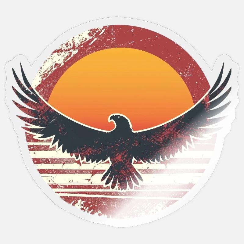 Sublime eagle in sunset Sticker size S (10 x 10 cm)