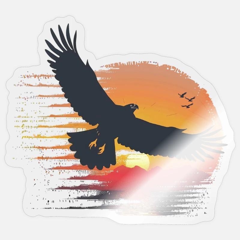 Majestic eagle in sunset - Sticker size S (10 x 10 cm) - transparent glossy