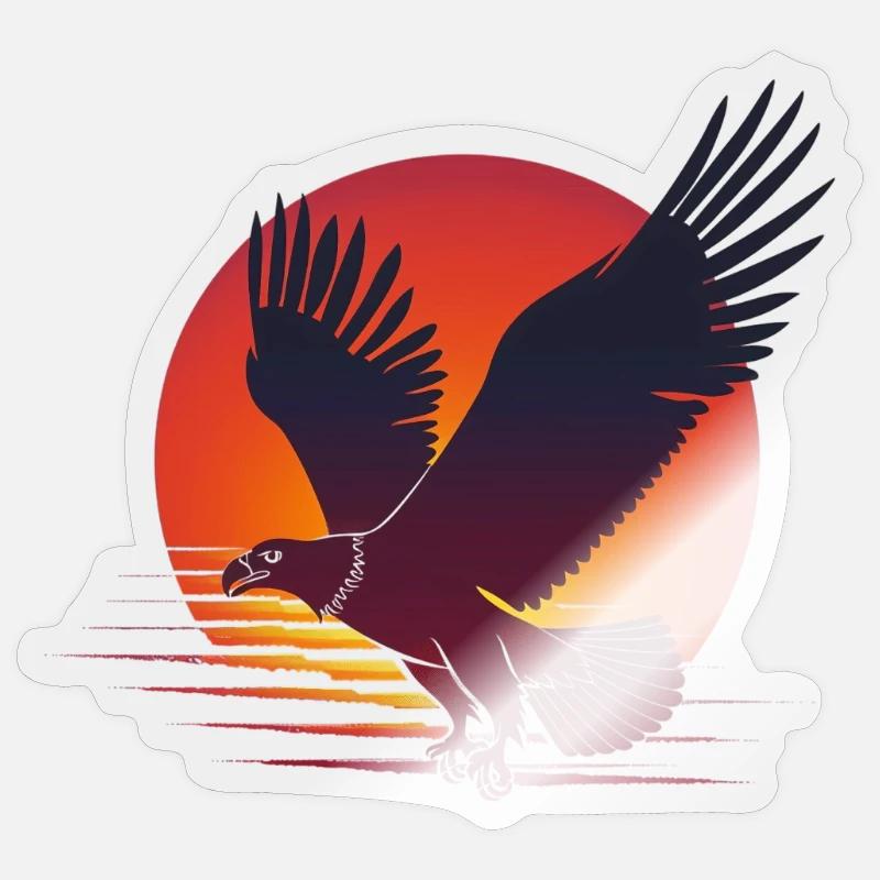 Majestic eagle in sunset - Sticker size S (10 x 10 cm) - transparent glossy