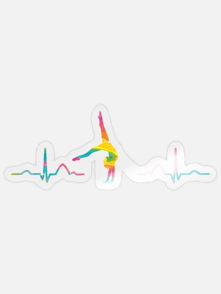 Gymnastik Ekg Boden Rhythmische Gymnastik - Sticker Größe S (10 x 10 cm) - Transparent glänzend