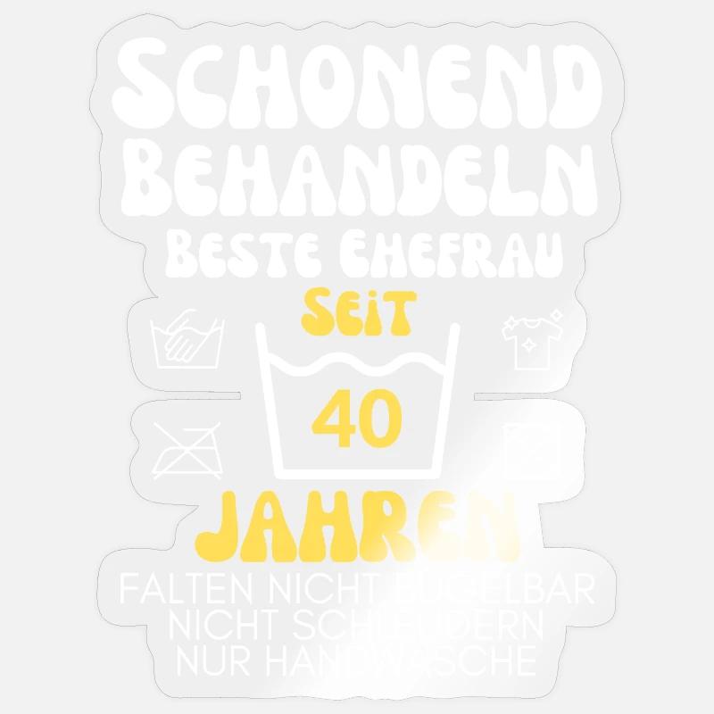Blid behandling i 40 år - Sticker størrelse S (10 x 10 cm) - gennemsigtig blank