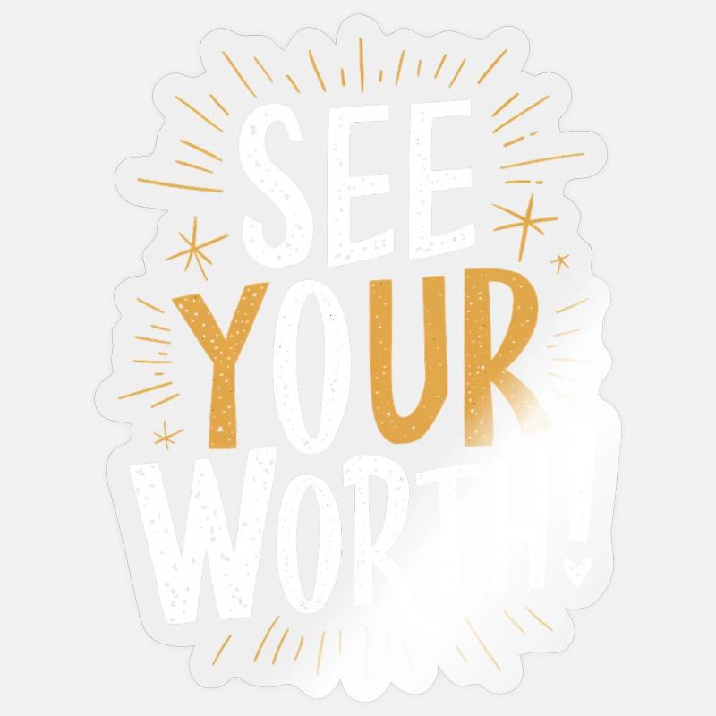 Entdecke Deinen Eigenwert Sticker Größe S (10 x 10 cm)