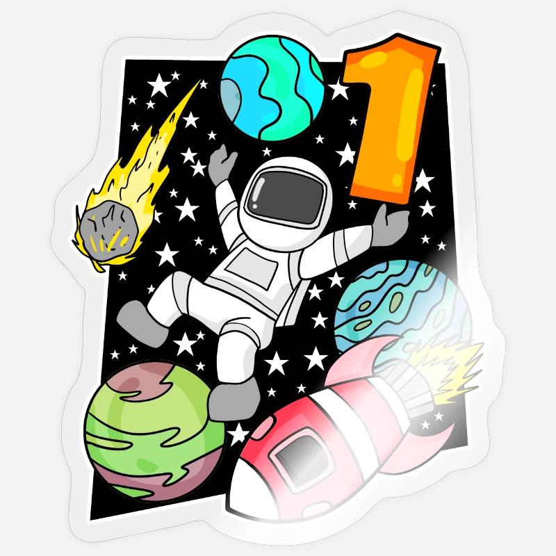 1 an - inscription à l’école - Sticker taille S (10 x 10 cm) - brillant transparent