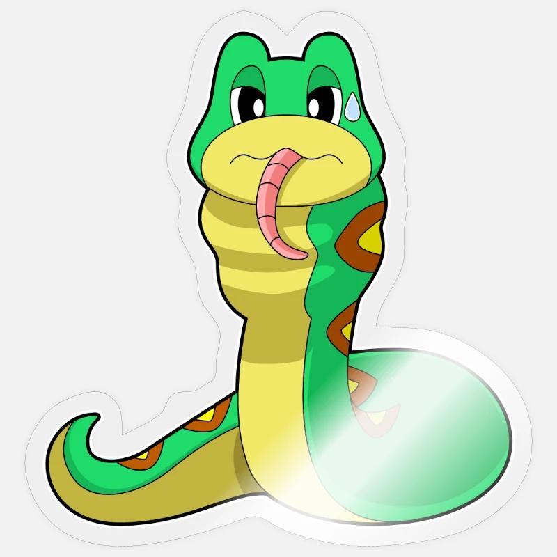 Funny snake - Sticker size S (10 x 10 cm) - transparent glossy