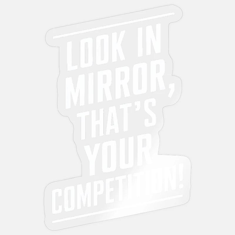 Miroir Miroir Citation de motivation - Sticker taille S (10 x 10 cm) - brillant transparent